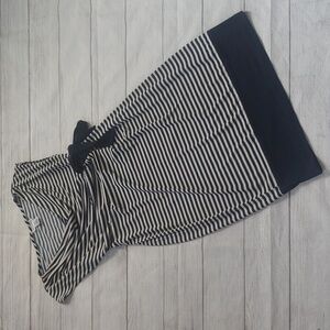 MOTHERHOOD MATERNITY STRIPED DRESS WITH TIE